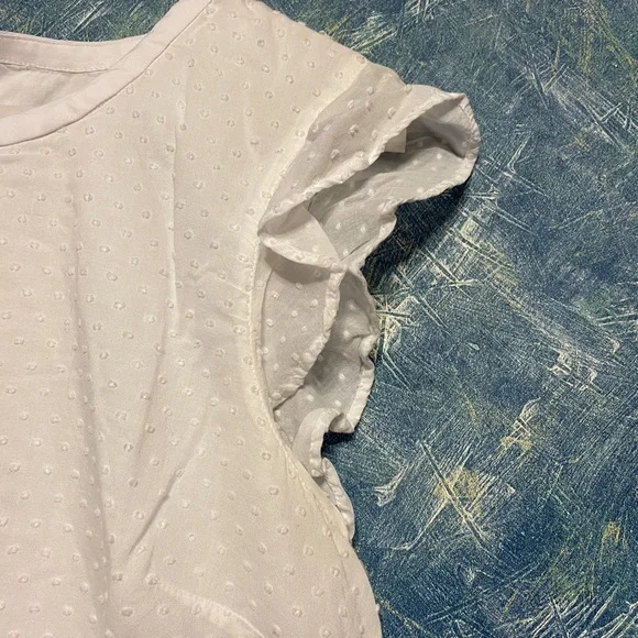 Cotton White Polka Dot Top S - Picture 4 of 8